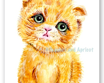 Cat Art Print in Watercolor