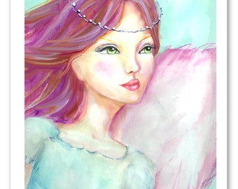 Angel, Angel Art, Angel Art Print, Angel Artwork, Angel Art Painting, Angel Watercolor Painting, Angel Watercolor