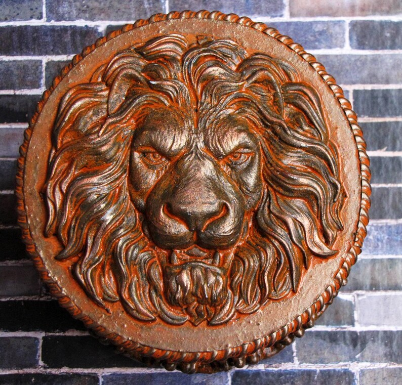 Round box face of a lion Men's jewelry box bronze lion Etsy