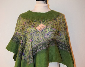 NEW! Wool Silk Cape Forest Sariska