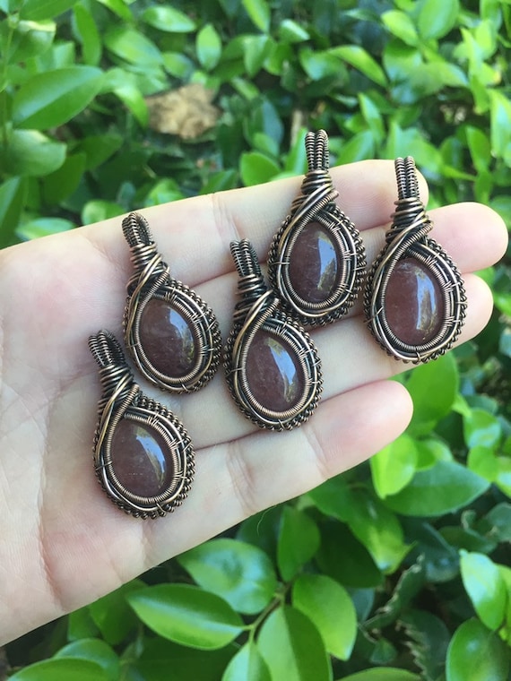 Strawberry quartz pendant deals