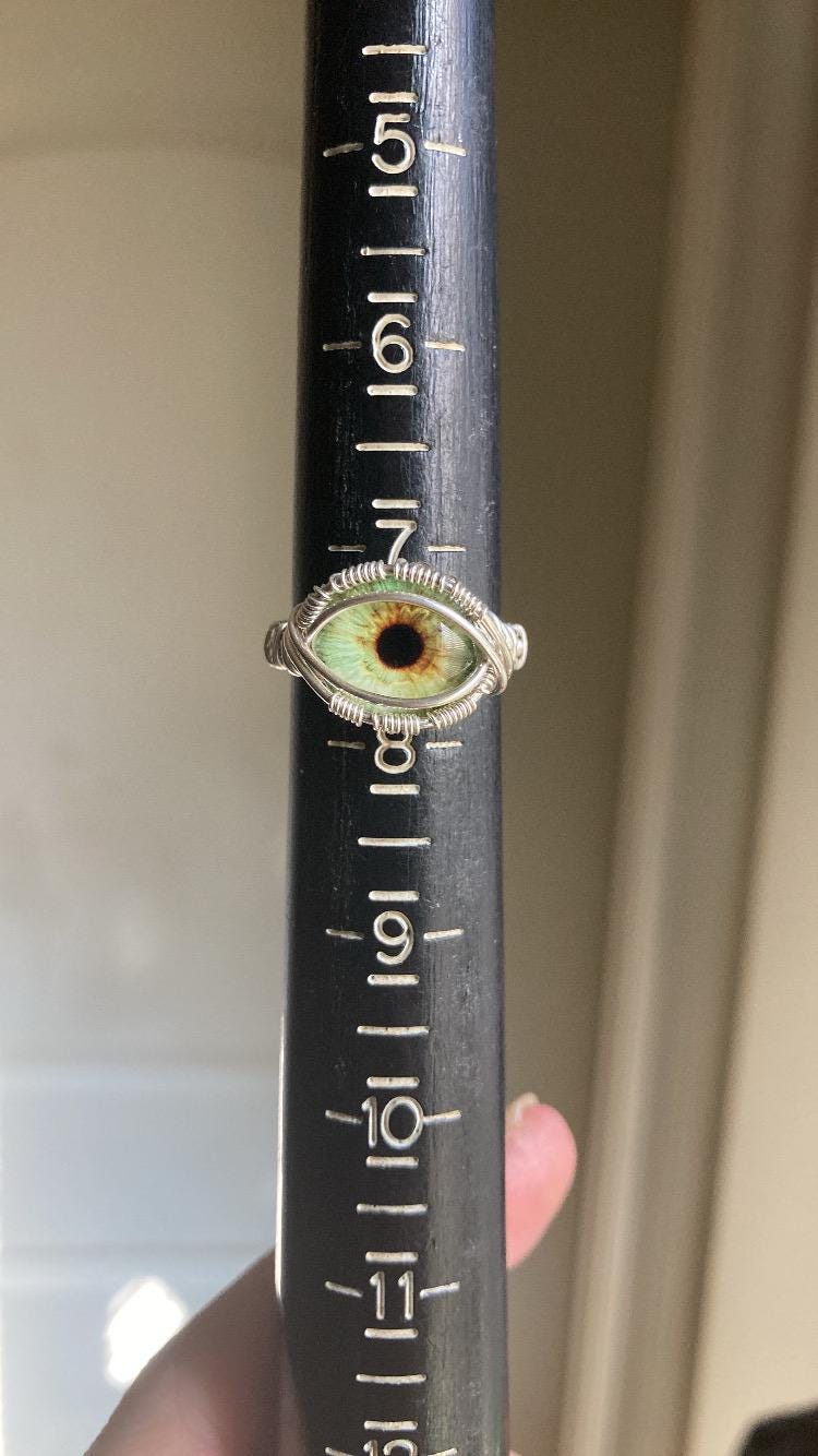 AWAKENING EYE RING// Made to Order// Glass Eye Ring// Sterling Silver ...