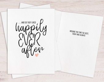 PRINTABLE Wedding Card for Couple Bridal Shower INSTANT DOWNLOAD Card for Bride to Be | Happily Ever After