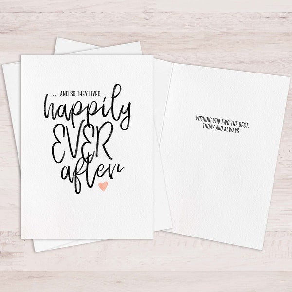 PRINTABLE Wedding Card for Couple Bridal Shower INSTANT DOWNLOAD Card for Bride to Be | Happily Ever After