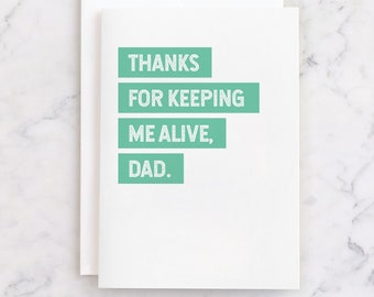 PRINTABLE Funny Fathers Day Card for Dad INSTANT DOWNLOAD | Alive