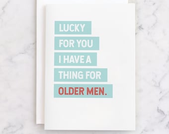 Funny Birthday Card for Him – Older Men, Husband or Boyfriend Birthday Card, Printable, Instant Download (PDF)