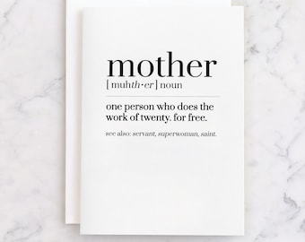 PRINTABLE Mothers Day Card for Her Mom Friend Grandmother INSTANT DOWNLOAD | Mom Definition