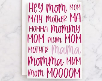 PRINTABLE Funny Birthday Card INSTANT DOWNLOAD Digital Greeting Card Mom Birthday Card Birthday Gift for Her | Hey Mom