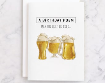 PRINTABLE Beer Birthday Card for Him INSTANT DOWNLOAD | Cold Beer