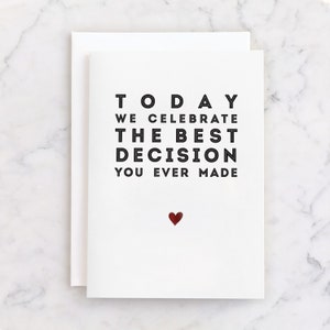 Tarjeta de aniversario divertida IMPRIMIBLE para él esposo DESCARGA INSTANTE / Mejor decisión