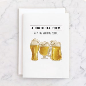 Tarjeta de cumpleaños de cerveza IMPRIMIBLE para él DESCARGA INSTANTE / Cerveza fría