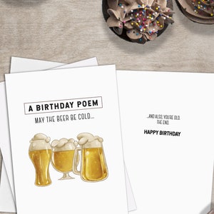 PRINTABLE Beer Birthday Card for Him INSTANT DOWNLOAD Cold Beer image 5