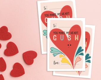 Fruit Gusher Valentines Day Cards | Printable Classroom Valentines (Instant Download)