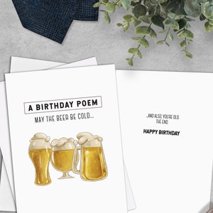 PRINTABLE Beer Birthday Card for Him INSTANT DOWNLOAD Cold Beer image 4