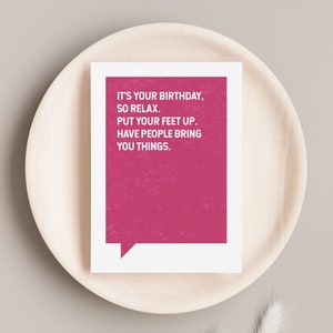PRINTABLE Funny Birthday Card for Her INSTANT DOWNLOAD | Relax - Etsy