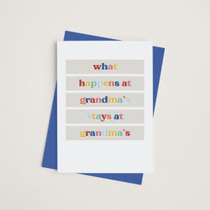 Tarjeta divertida del Día de la Madre para la abuela (imprimible) / Descarga digital instantánea / Qué pasa en casa de la abuela / Tarjeta ingeniosa para la abuela
