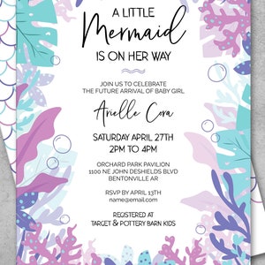 Mermaid Baby Shower Invitation Pack PRINTABLE INSTANT DOWNLOAD Under the Sea image 5