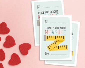 Ruler Valentines Cards for Kids | Classroom Valentine's Day, Printable (Instant Download)