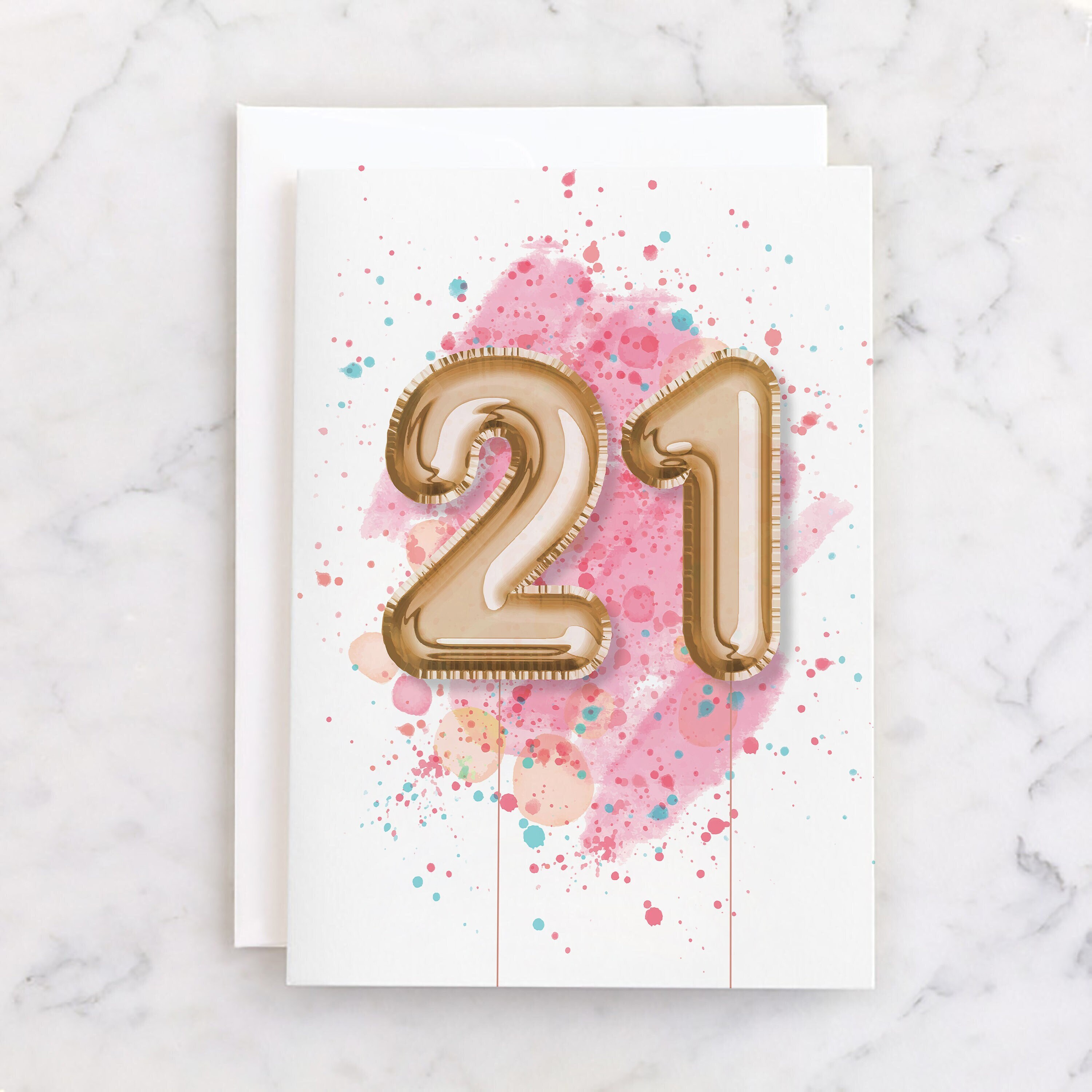 PRINTABLE 21st Birthday Card for Her INSTANT DOWNLOAD Twenty - Etsy