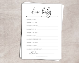 Wünsche für Babykarten | Babyparty-Spiel (Printable)