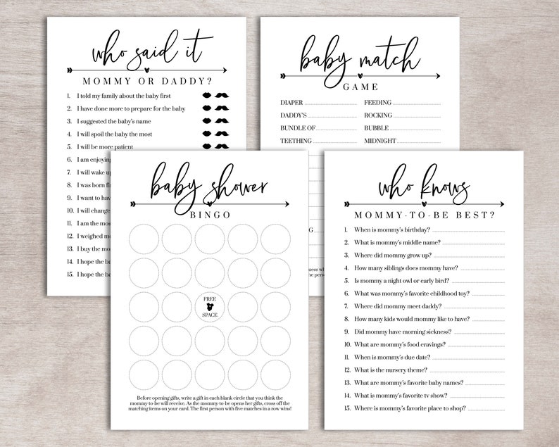Printable Baby Shower Games Boho Baby Shower Activities Etsy