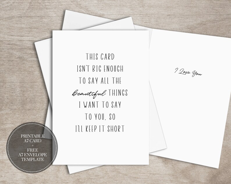 PRINTABLE Anniversary Card for Spouse Quick Down load Delight in Card for Him // Preserve It Quick photograph relating to Free Printable Anniversary Cards for Him called PRINTABLE Anniversary Card for Partner Fast Down load Delight in Card for Him // Retain It Brief