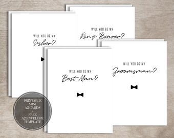 PRINTABLE Groomsman Proposal Cards INSTANT DOWNLOAD | Bowtie