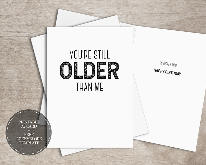 PRINTABLE Humorous Birthday Card for Him Fast Down load // Continue to More mature photo relating to Free Printable Funny Birthday Cards for Him known as PRINTABLE Amusing Birthday Card for Him Prompt Down load // Nevertheless More mature