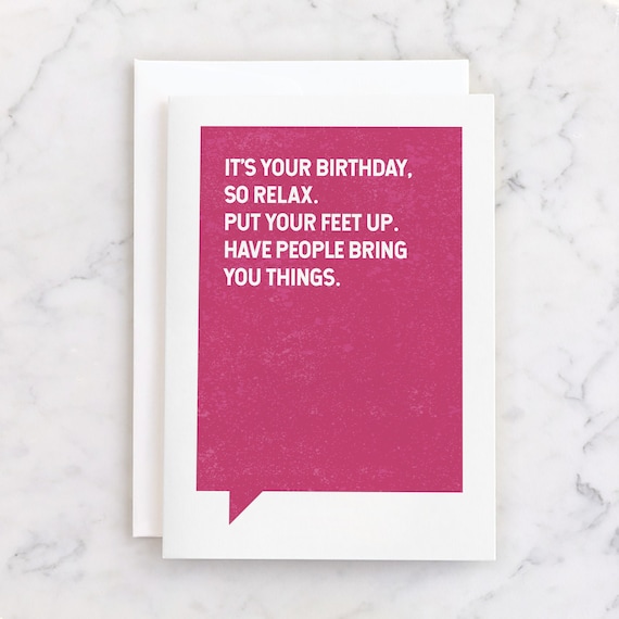 PRINTABLE Funny Birthday Card for Her INSTANT DOWNLOAD Relax | Etsy