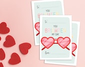 Heart Sunglasses Classroom Valentines Day Cards for Kids School Valentines | PRINTABLE | INSTANT DOWNLOAD | Brighten