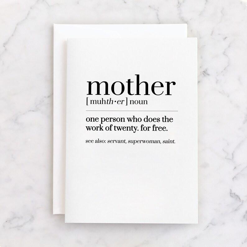 PRINTABLE Mothers Day Card for Her Mom Friend Grandmother INSTANT DOWNLOAD Mom Definition image 1