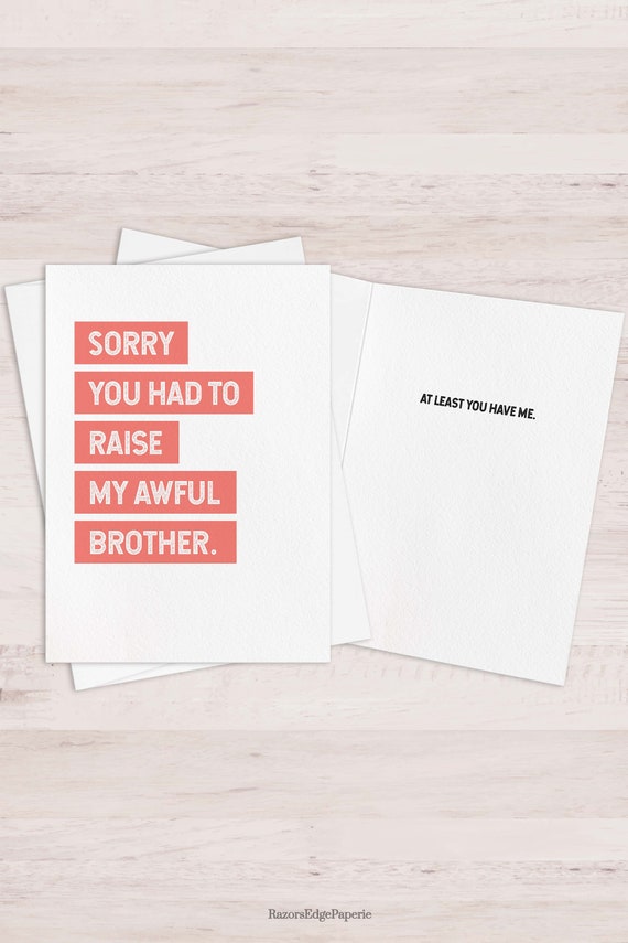 Download Printable Funny Fathers Day Card From Brother For Dad Grandpa Etsy