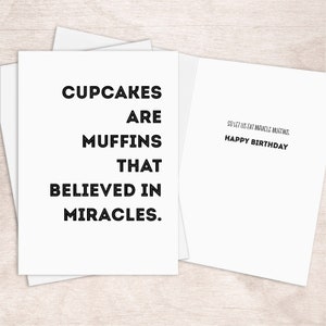 Cartão de aniversário engraçado IMPRIMÍVEL DOWNLOAD IMEDIATO | Muffins Milagrosos