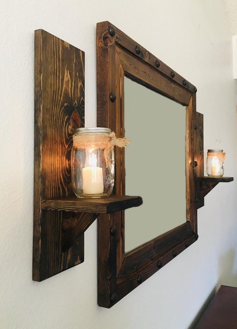 Rustic Candle Holder Rustic Wall Sconce Mason Jar Candle Etsy