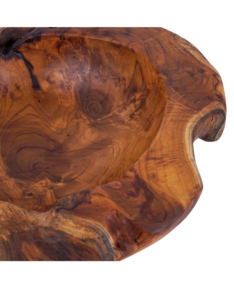 Rustic wooden salad bowl hand carved wooden Teak fruit bowl Etsy