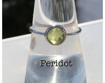 Stacking Solitaire ring Peridot as stacking ring