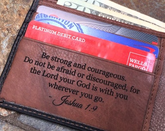Personalized Leather Wallet for Men: Graduation Gift. RFID Blocking