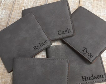 Junior Groomsman Gift, Youth Wallet, Son of the Bride Gift, Custom Wallet for Boys, Teenager Gift Slim Wallet LEATHERETTE