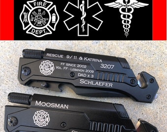 Paramedic Gift EMT Gifts for Men Firefighter First Responder Gifts, Star of Life, Gifts for Him, Boyfriend Gift, Multifunction Pocket Knife