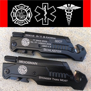 Personalized EMT Firefighter Pocket Knife: Star of Life Gift