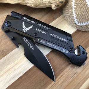 Air Force Gifts For Him, Air Force Academy Graduation, Military Gifts Pilot Wings, Veteran US Air Force Gift, Engraved Pocket Knife