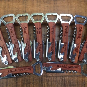 Wedding Favors Bulk Gifts, Party Favors, Groomsmen Gift Idea, Groomsmen Gift Set, Personalized Wine Bottle Opener, Engraved Corkscrew image 3