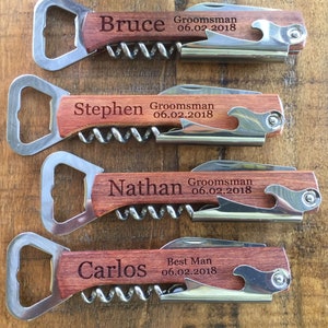 Wedding Favors Bulk Gifts, Party Favors, Groomsmen Gift Idea, Groomsmen Gift Set, Personalized Wine Bottle Opener, Engraved Corkscrew image 7