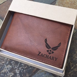 Regalos de la Fuerza Aérea, regalo para el esposo, regalo para el novio, billetera delgada para hombre, regalos militares de graduación de la Academia de la Fuerza Aérea, alas de piloto, regalo del Día del Padre*