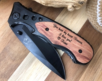 Personalized Engraved Knife, Anniversary Gift for Him