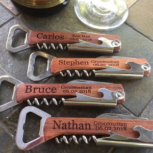 Wedding Favors Bulk Gifts, Party Favors, Groomsmen Gift Idea, Groomsmen Gift Set, Personalized Wine Bottle Opener, Engraved Corkscrew image 9