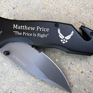 Air Force Gifts For Him, Air Force Academy Graduation, Military Gifts Pilot Wings, US Air Force Gift, Engraved Pocket Knife
