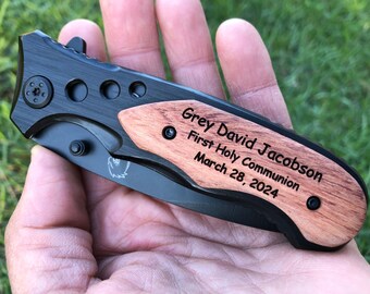 Baptism Gift, Confirmation Gifts for Boys, Godfather Gift from Godchild, Confirmation Sponsor Gift Godfather Proposal, Engraved Pocket Knife