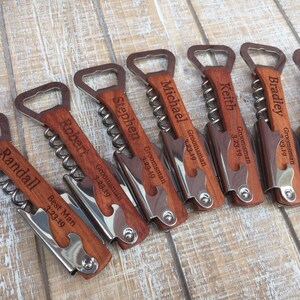 Wedding Favors Bulk Gifts, Party Favors, Groomsmen Gift Idea, Groomsmen Gift Set, Personalized Wine Bottle Opener, Engraved Corkscrew image 5