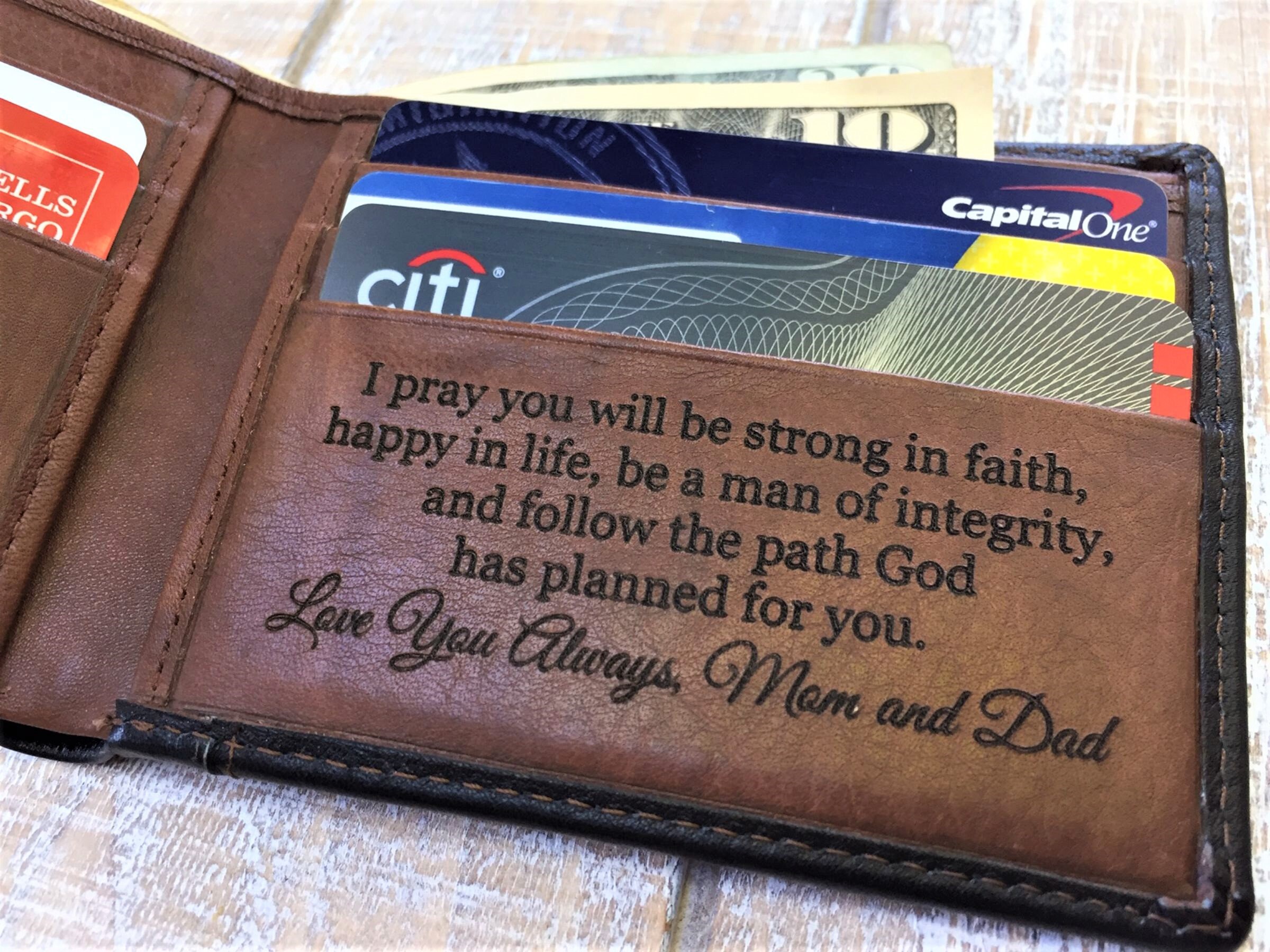 Son Gift from Mom College Graduation Gift Son Wallet Etsy